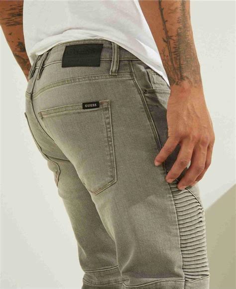 Guess Denim Slim Tapered Pintuck Moto Jeans For Men Lyst