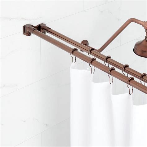 Straight Double Solid Brass Shower Curtain Rod Signature Hardware