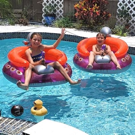 Swimline Swimming Pool Ufo Squirter Toy Inflatable Lounge Chair Float 3 Pack