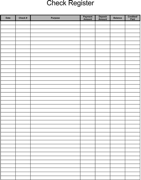 Free Checkbook Register Templates Excel Word