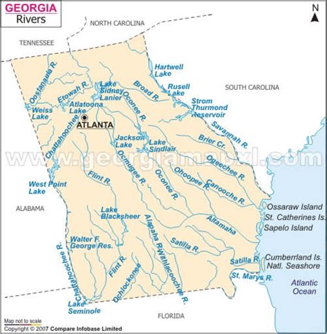 Georgia Rivers Labeled Map