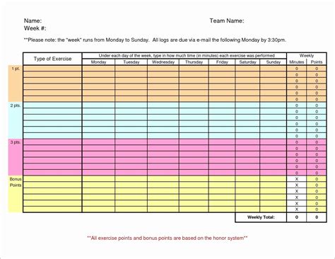 Workout Tracker Excel Sheet Printable Templates