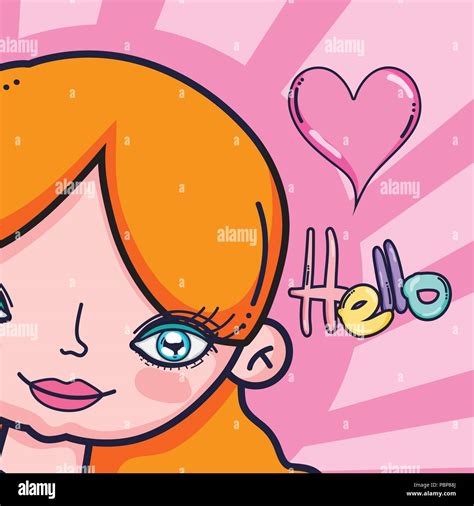 Girl Saying Hello Cartoon Stock Vector Image And Art Alamy