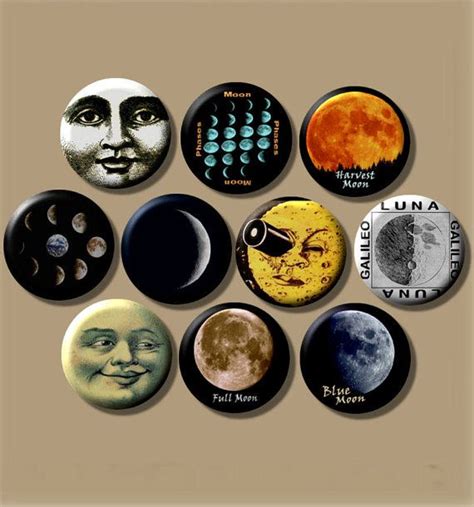 The Moon Lunar Cosmic Pinback Buttons Badges Pins De Toutes Les