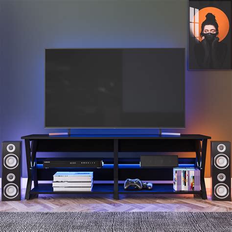 Hommpa Tv Stand For Tvs Up To 60 Gaming Tv Cabinet Entertainment