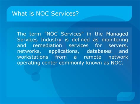 PPT Proval Tech X NOC Services PowerPoint Presentation Free Download ID
