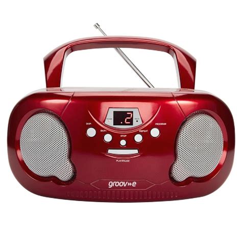 Groov E Original Boombox Portable Cd Player With Radio Red Robert Dyas