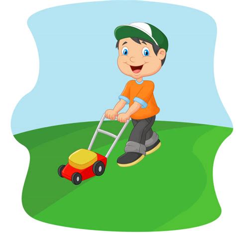 Cartoon Of Machine To Cut Grass Illustrations Royalty Free Vector