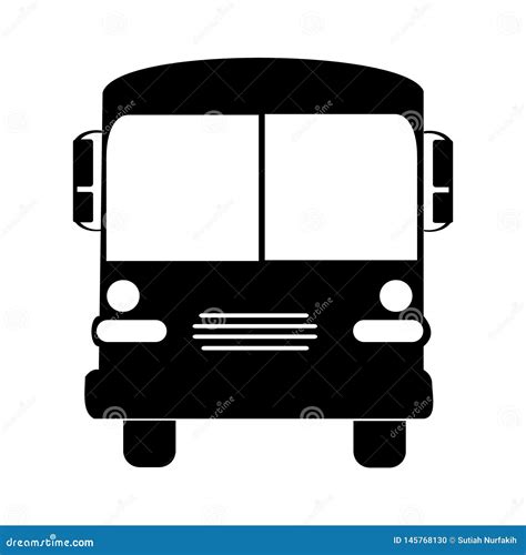 Silhouette School Bus Illustration Vector Black Color Stock Vector