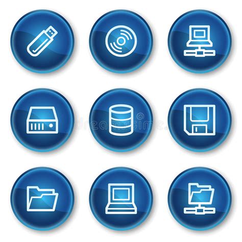 Finance Web Icons Set 1 Blue Circle Buttons Stock Vector