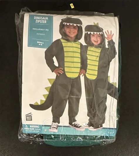 Dinosaur Zipster One Piece Halloween Costume W Hood And Tail Size Small