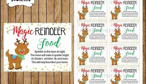 Reindeer Food Tag Printable - Printable Word Searches