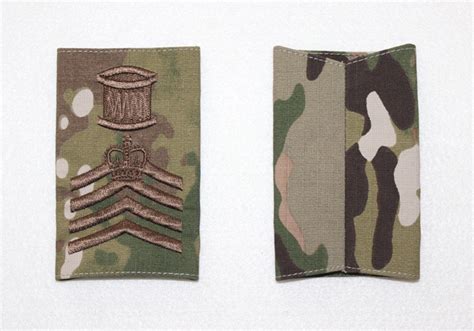 Multicam Rank Slide Drum Major Staff Sergeant Bronze Embroidery