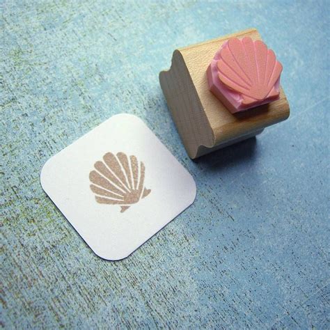 Mini Clam Shell Rubber Stamp By Skull And Cross Buns Rubber Stamps
