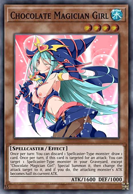 Rule 34 1girls Blue Hair Breast Outside Breasts Card Chocolate Chocolate Magician Girl Female