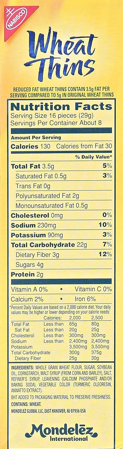 Wheat Thins Nutrition Label Blog Dandk