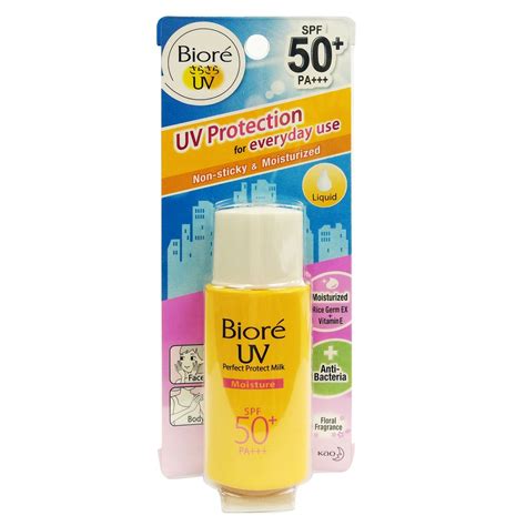I've been using the biore watery essence which i really like but there's been a lot of talk on here that it is meant as an 'indoor sunscreen'. Biore UV Perfect Block Milk Moisture SPF50 25ml (Mfg. Date ...
