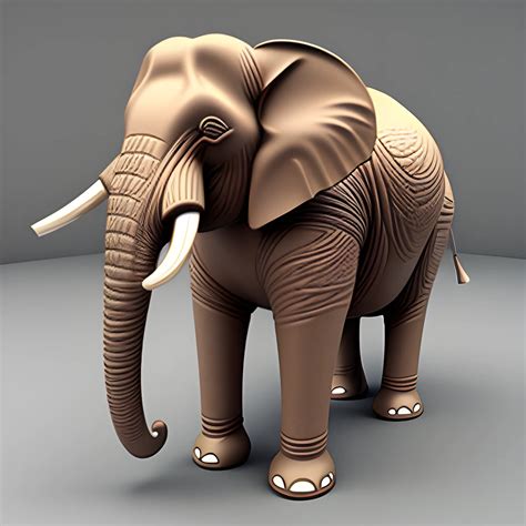 Large Nude Elephant Lady 3D Arthub Ai