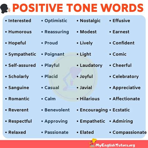 List of TONE Words: 40+ Positive Tone Words to Describe Tone in English
