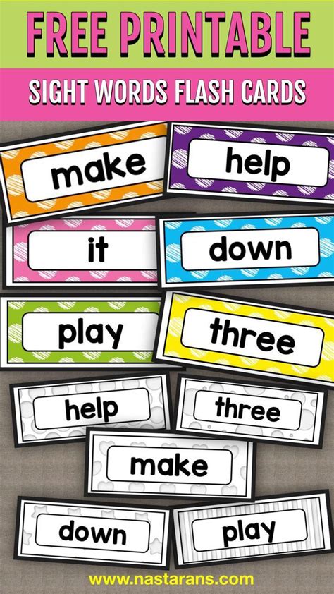 These flash cards help build your students reading rate and accuracy. Free Sight Words Flash Cards | Sight word flashcards, Sight word cards, Sight words kindergarten ...