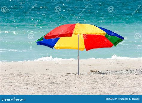 Colorful Beach Umbrella Stock Image Image Of Solitude 2236119