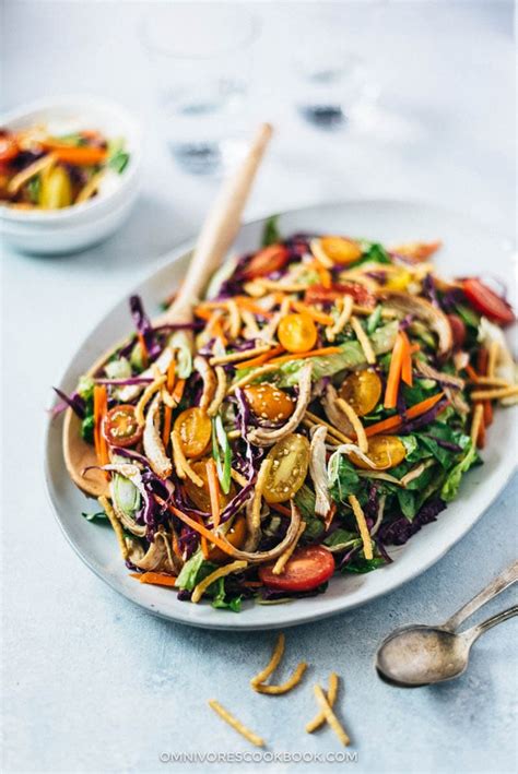 Ramen noodles, rotisserie chicken, and cabbage are dressed in a simple vinaigrette in this quick and easy chicken salad recipe. Chinese Chicken Salad with Creamy Dressing | Omnivore's Cookbook