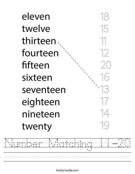 Number Tracing 11 20 Worksheet Digital Numbers 11 20 Interactive