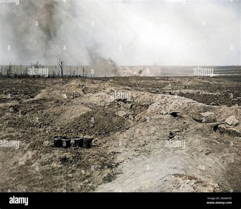 British Troops Bombarding German Trenches On The Western Front In