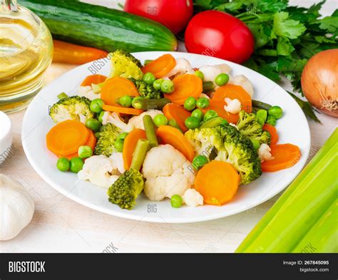 Mix Boiled Vegetables Image And Photo Free Trial Bigstock