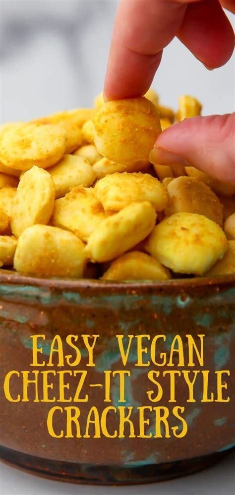 Super Easy Vegan Cheese Crackers Vegan Snacks Easy Vegan Junk Food