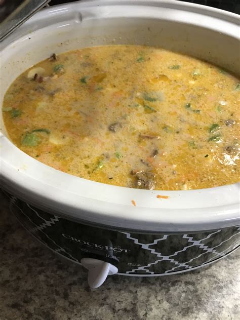 Warm up after a long day with this easy and delicious crockpot cheeseburger soup, made with plenty of real food ingredients. Bacon potato cheeseburger soup in the crockpot. #soupdays #crockpot | Bacon potato, Cheeseburger ...