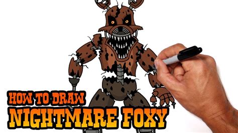 How To Draw Nightmare Foxy Fnaf 4 Step By Step Easy Cartoon
