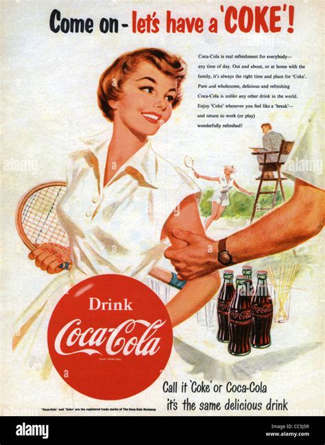 Coca Cola Advert About 1960 Stock Photo Alamy