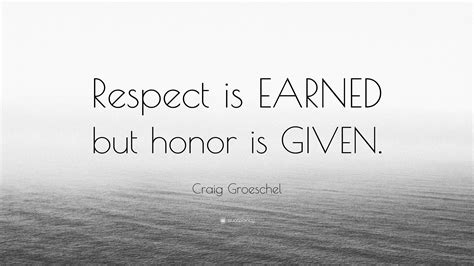 Craig Groeschel Quote Respect Is Earned But Honor Is Given