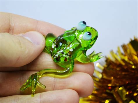 Small Glass Frog Figurines Frog Zen Statue Frog Etsy