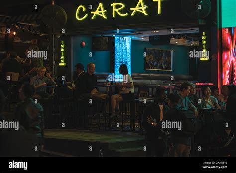 People talking on the street. Lan Kwai Fong a very popular nightlife