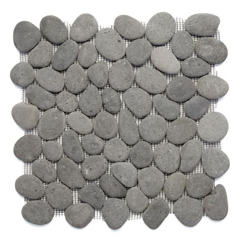 Solistone River Rock Pebbles 10 Pack River Gray Mosaic Floor Tile