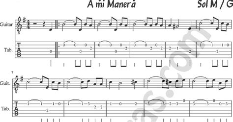 Tubescore My Way Tab Sheet Music For Guitar In G Major A Mi Manera