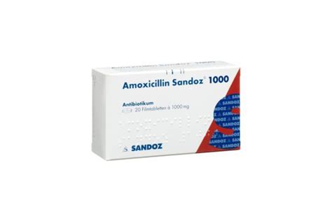 Amoxicillin Sandoz Filmtabl 1000 Mg 20 Stk Auf Rezept Kaufen Amavita