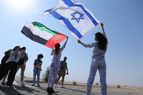 Model Diplomacy Israeli Waves Flag In Uae Pajama Photoshoot