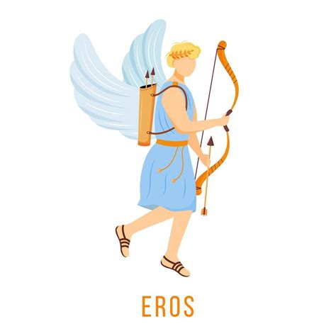 ilustração em vetor plana eros deus do amor e atração divindade grega