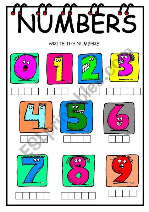 Esl Number Worksheets