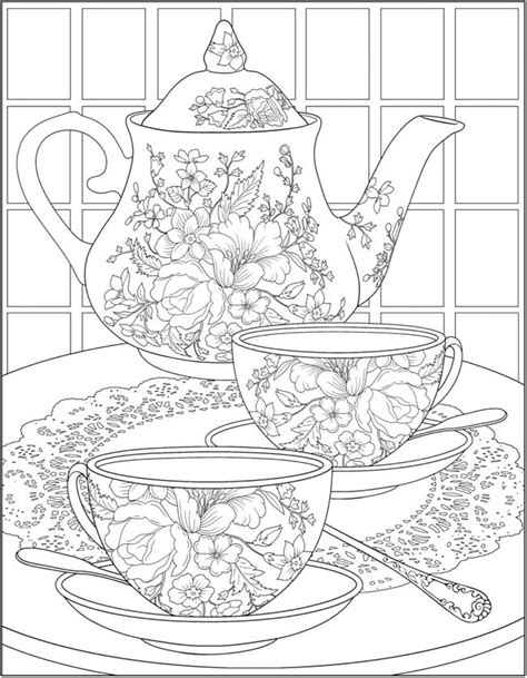 Creative Haven Tea Time Coloring Book Dover Publications