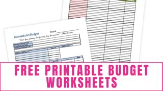Free Printable Budget Worksheets Freebie Finding Mom