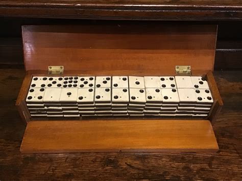 Double Nine Antique Set Of Dominoes 662829 Uk