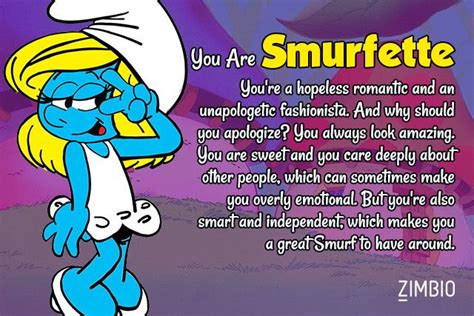 which smurf are you smurfette zimbio quiz quiz