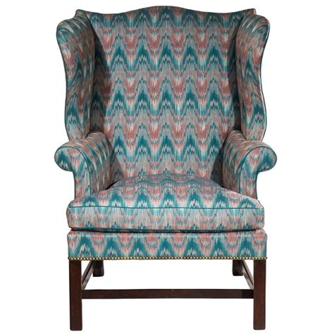 English 18th Century Chippendale Period Mahogany Wing Chair For Sale At