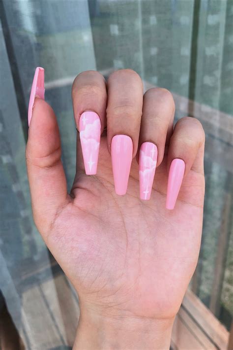 Pink Pastel Clouds Gel Nail Art Blush Nails Dream Nails Nails