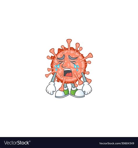 A Crying Face Bulbul Coronavirus Cartoon Character
