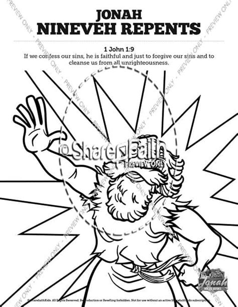 Jonah 3 Nineveh Repents Sunday School Coloring Pages Sharefaith Media